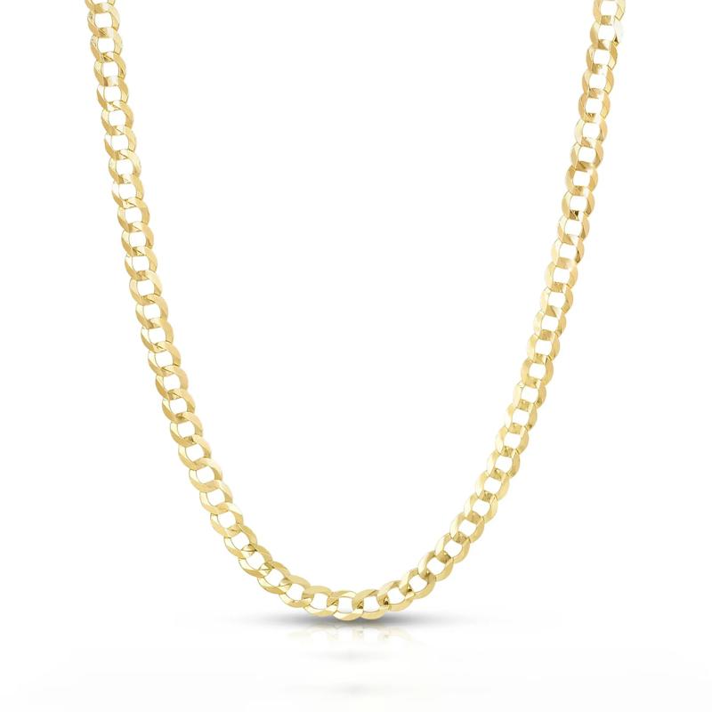 Men&#39;s Diamond-Cut Curb Chain Necklace in 10K Yellow Gold, 22&quot;  – Image 1 of 5