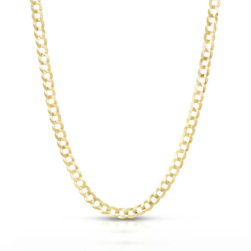 Men's Diamond-Cut Curb Chain Necklace in 10K Yellow Gold, 22"  – Image 1 of 5