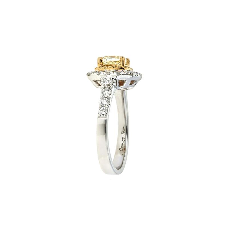 1 3/4 ct. tw. Yellow &amp; White Diamond Ring in 18K White &amp; Yellow Gold – Image 3 of 3