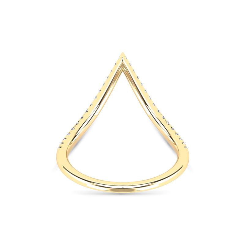 Diamond Chevron Ring in 14K Yellow Gold (1/5 ct. tw.) – Image 4 of 5
