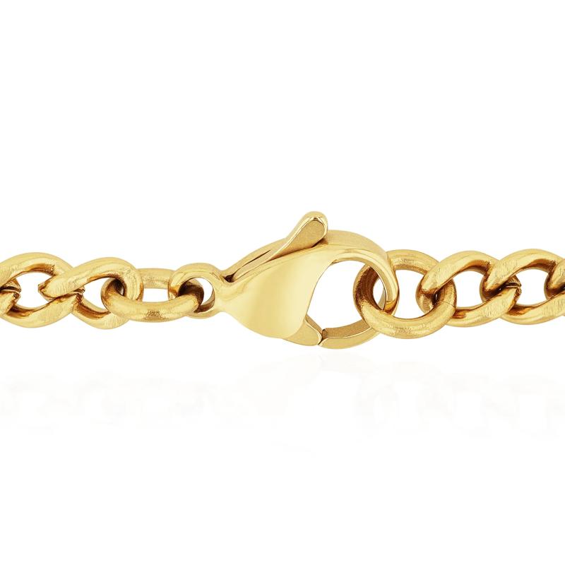 Men&#39;s Cross Pendant with Diamond Accents in Yellow Ion-Plated Stainless Steel – Image 3 of 3