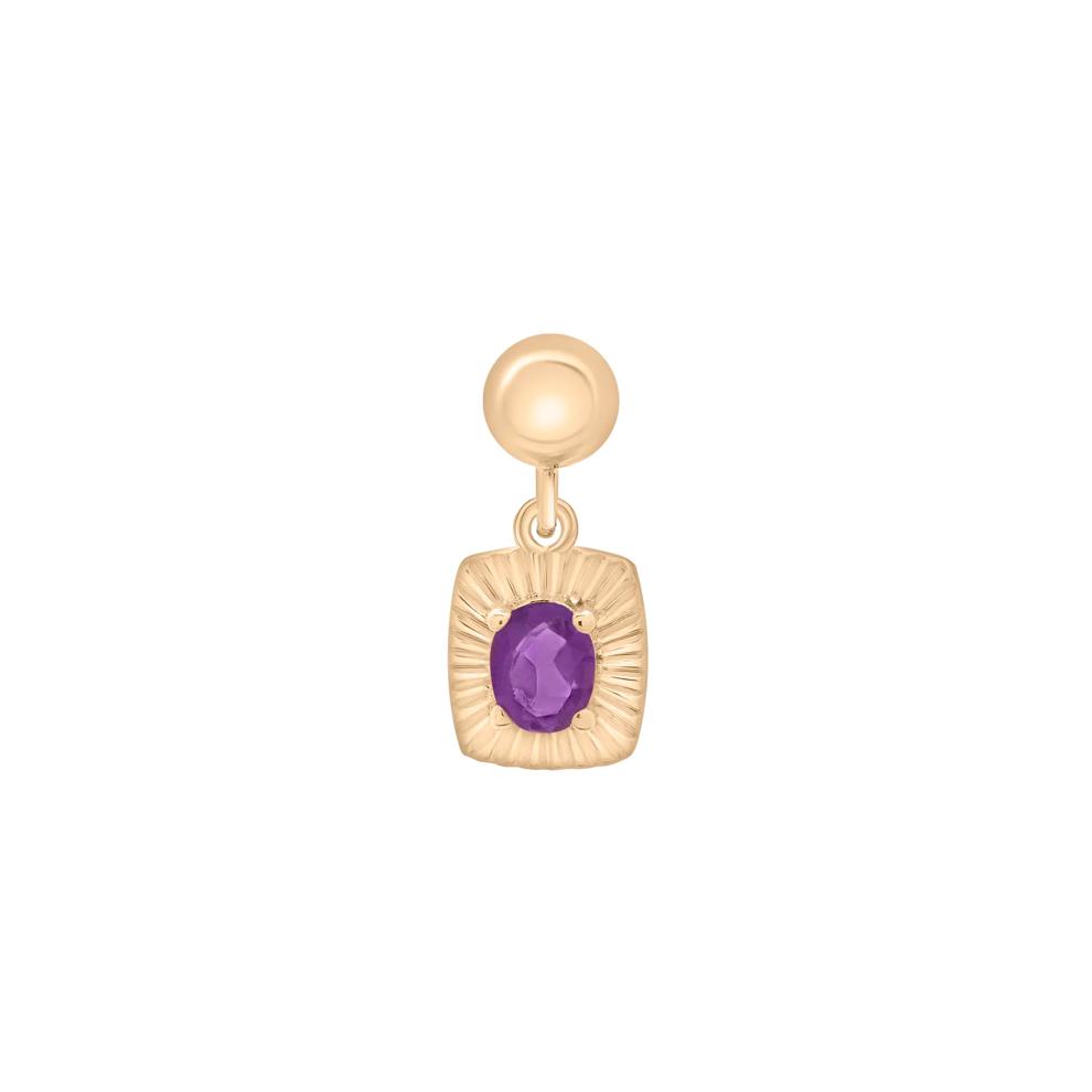 Amethyst Medallion Birthstone Bead Charm in Vermeil – Image 1 of 3