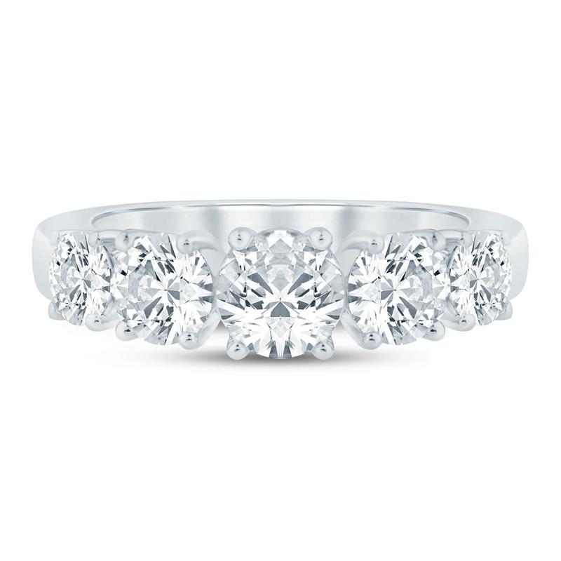 Diamond Five-Stone Anniversary Band in 14K White Gold &#40;2 ct. tw.&#41; – Image 1 of 3