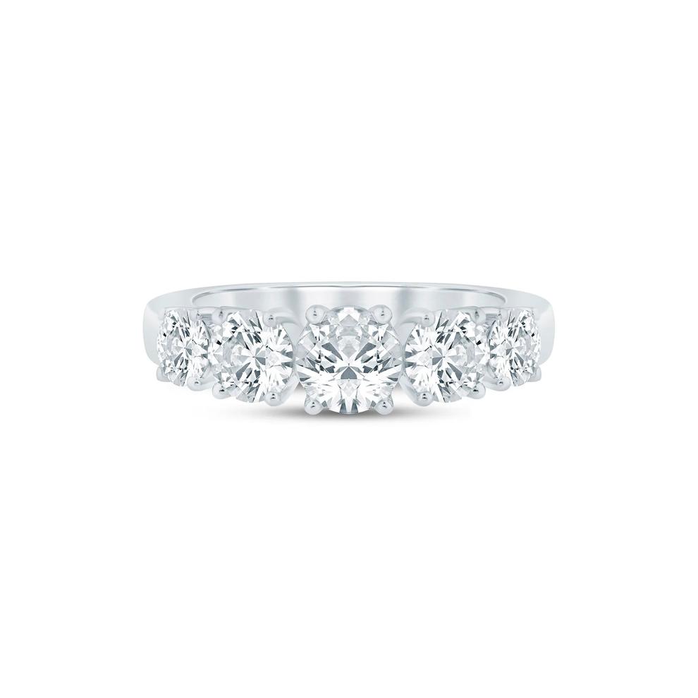 Diamond Five-Stone Anniversary Band in 14K White Gold (2 ct. tw.) – Image 1 of 3