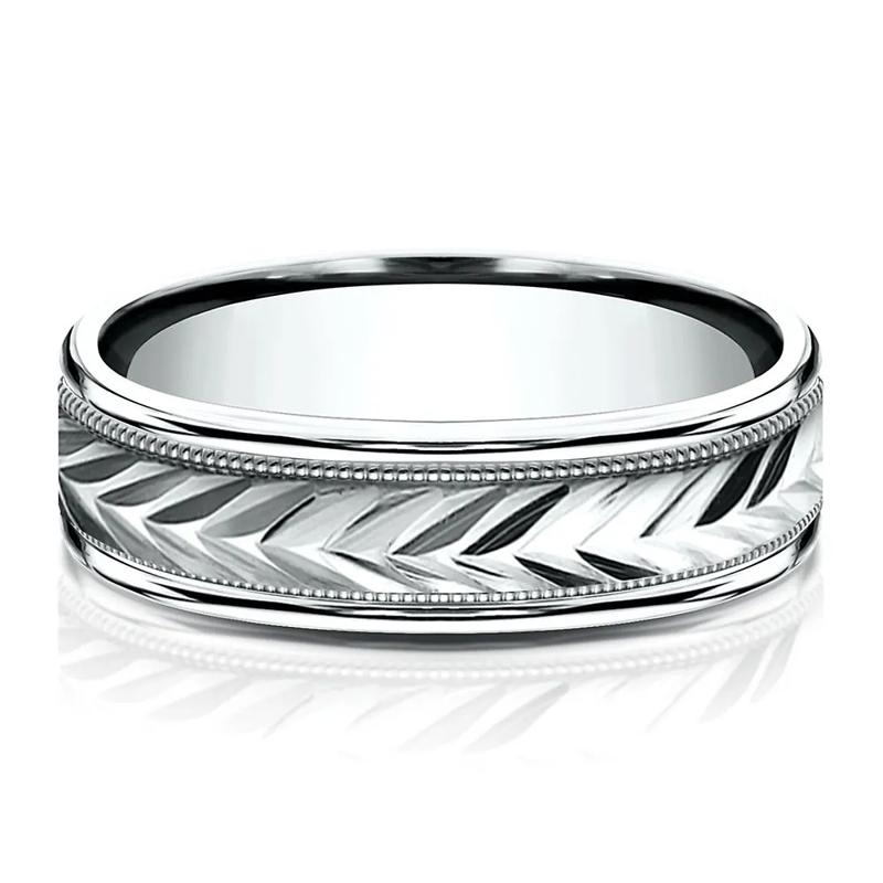 Wedding Band in 10K White Gold, 6MM – Image 1 of 3