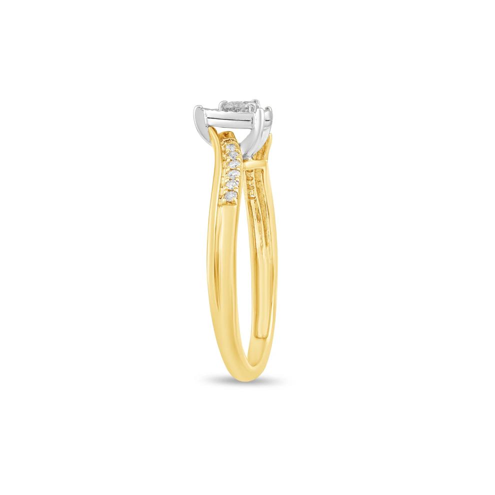 Diamond Pear-Shaped Illusion Promise Ring in 10K Yellow Gold (1/5 ct. tw.) – Image 3 of 4