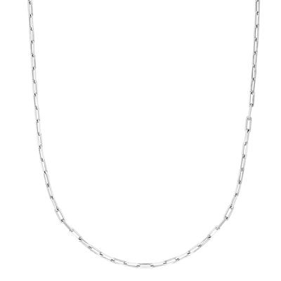 Diamond-Cut Paperclip Chain in Rhodium Sterling Silver, 1.8MM, 18"