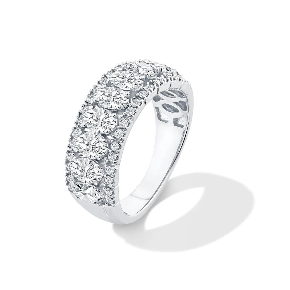 Lab Grown Diamond Oval Multi-Row Anniversary Band in 10K White Gold (2 ct. tw.) – Image 4 of 4