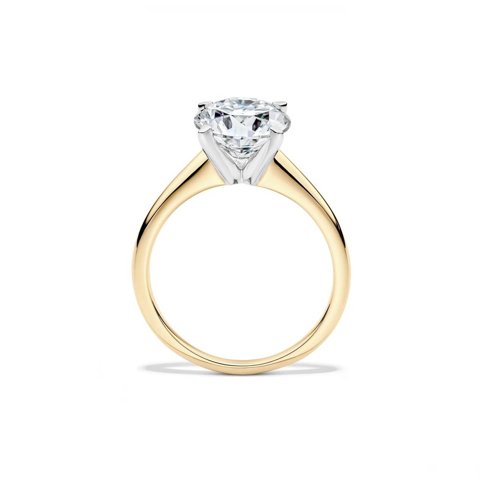 Lab-Created Moissanite Round Solitaire Ring in 10K Yellow Gold (2 ct. dew) – Image 2 of 3