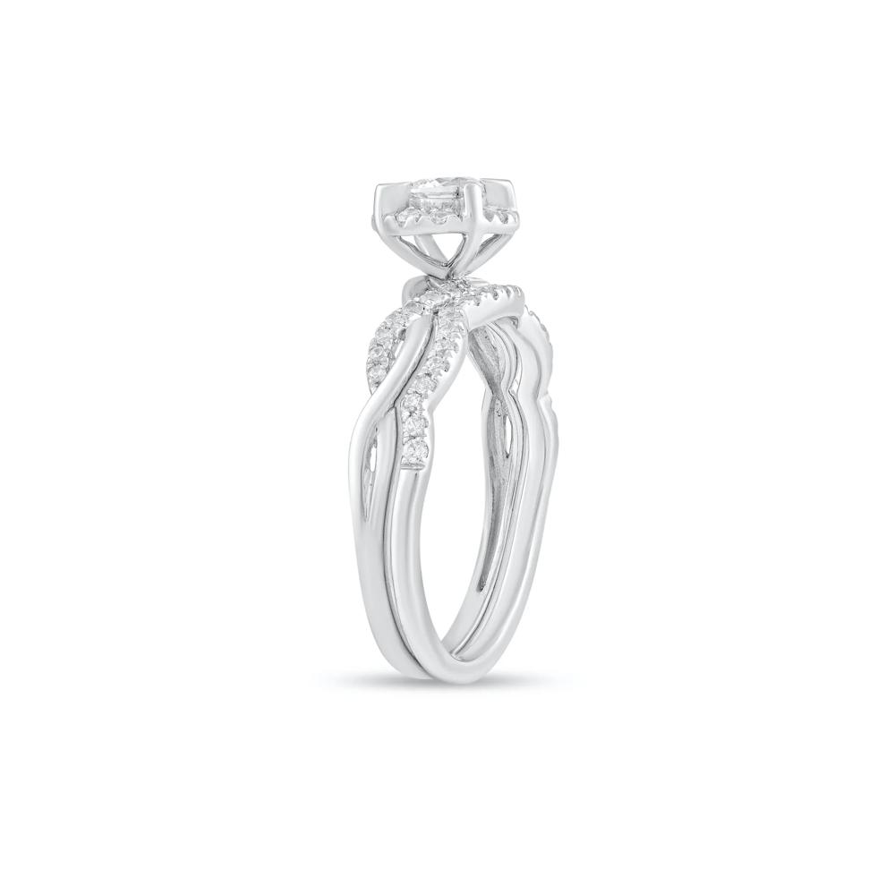 Diamond Round Center Engagement Set in 10K White Gold (1/2 ct. tw.) – Image 3 of 6