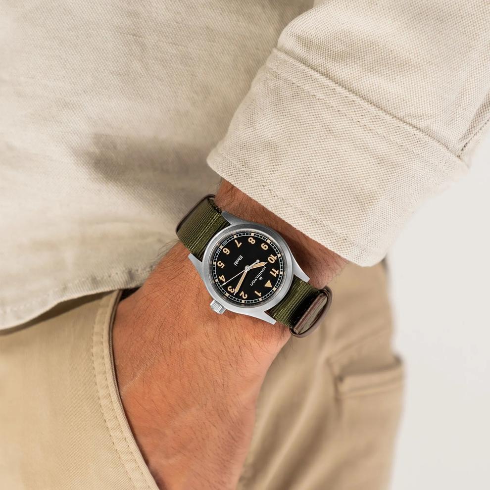 Khaki Field Auto Watch with Brown Leather Strap – Image 4 of 4