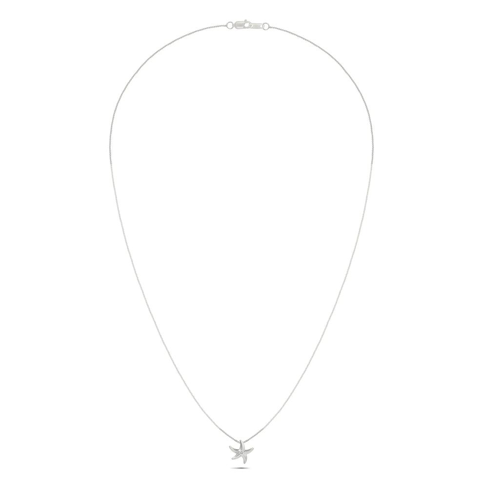 Diamond Accent Star Pendant Necklace in Sterling Silver – Image 4 of 4