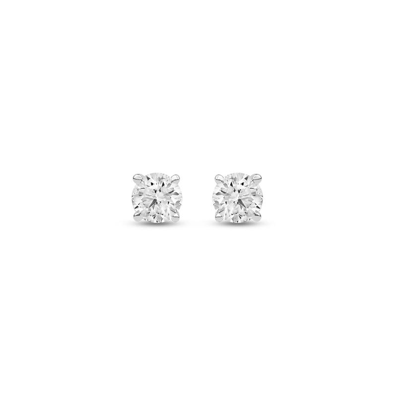 Lab Grown Diamond Round Solitaire Stud Earrings in 14K White Gold &#40;1/2 ct. tw.&#41;  – Image 2 of 3