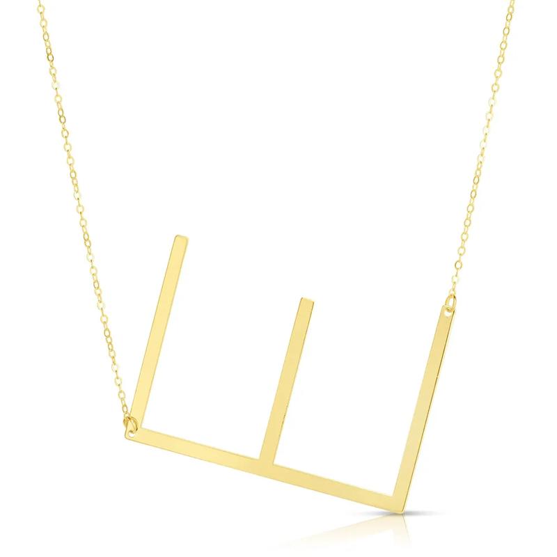 &quot;E&quot; Initial Necklace in 14K Yellow Gold – Image 1 of 3