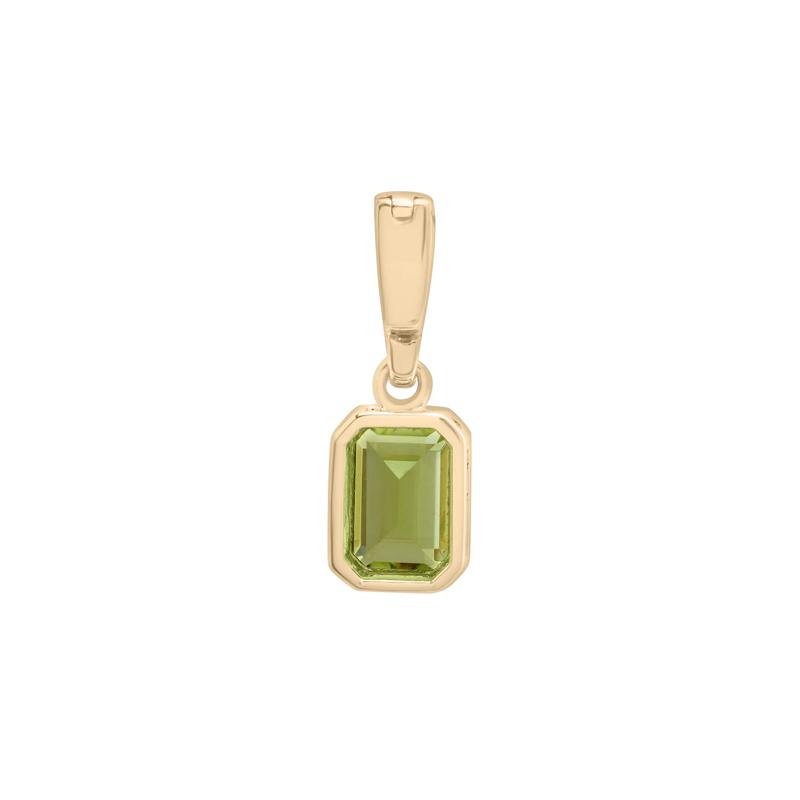 Peridot Octagon Clip-On Pendant in Vermeil – Image 3 of 5
