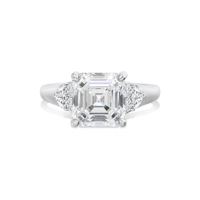 Wilma Lab Grown Diamond Asscher-Cut Center Engagement Ring in 14K White Gold (4 1/2 ct. tw.)