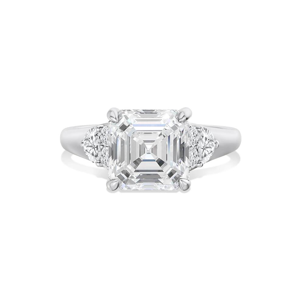 Wilma Lab Grown Diamond Asscher-Cut Center Engagement Ring in 14K White Gold (4 1/2 ct. tw.) – Image 1 of 4
