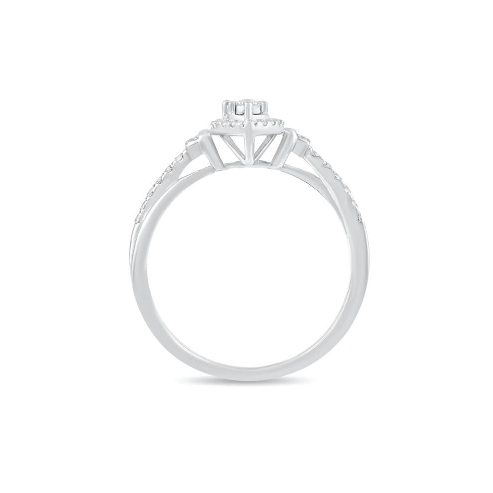 Diamond Pear-Shaped Halo Promise Ring in 10K White Gold (1/4 ct. tw.) – Image 2 of 4