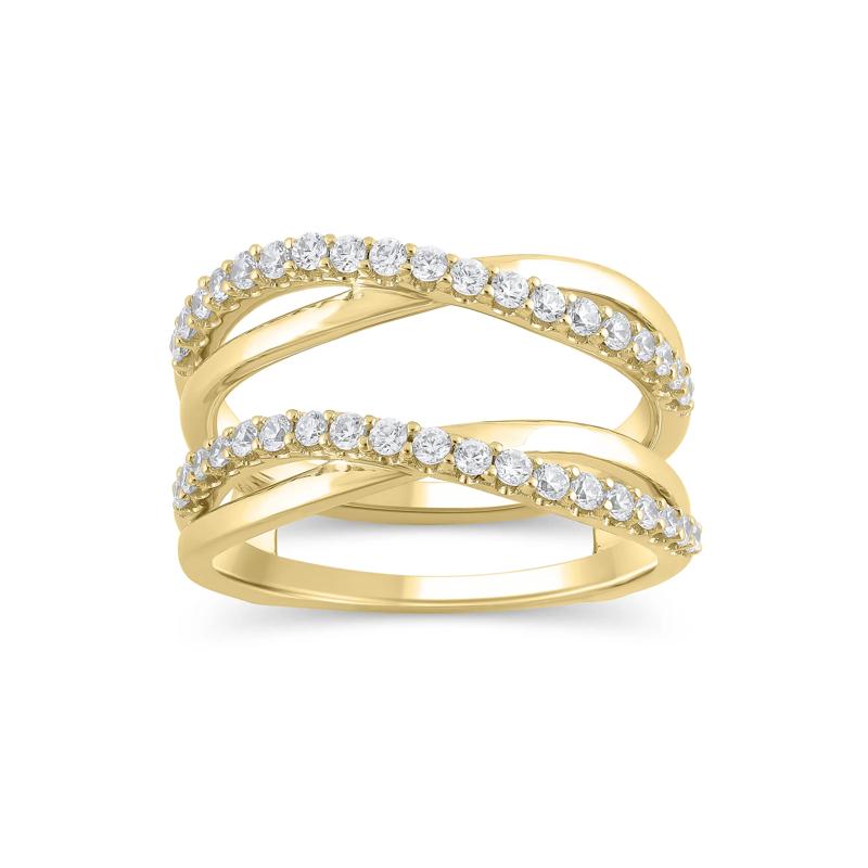 Diamond Twist Insert Ring in 14K Yellow Gold &#40;1/2 ct. tw.&#41; – Image 1 of 3