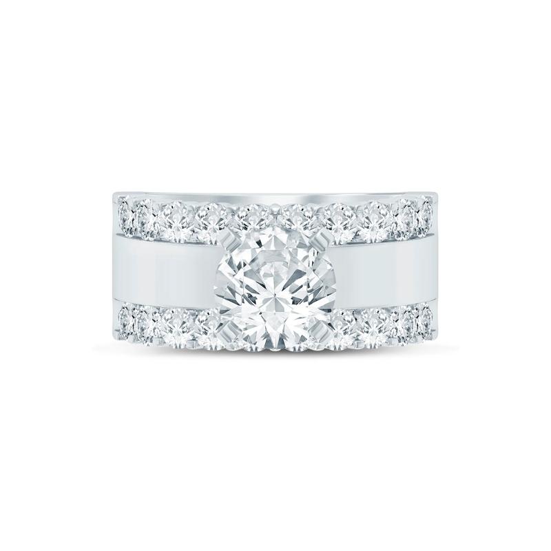 Lab Grown Diamond Semi-Mount Engagement Ring in 14K White Gold (1 1/2 ct. tw.) (Setting Only) – Image 1 of 6