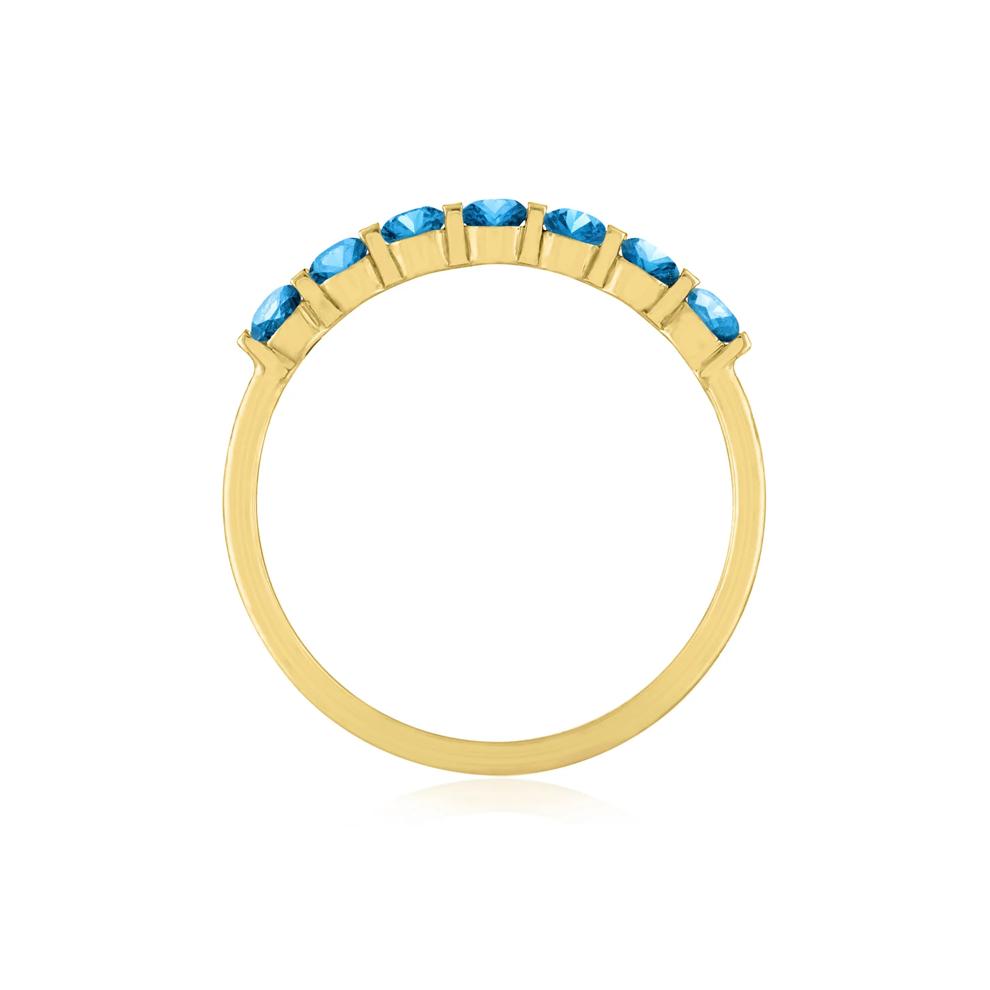 Blue Topaz Shared-Prong Band in 10K Yellow Gold – Image 2 of 3