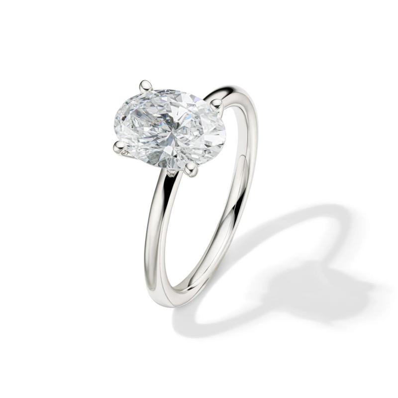 Lab Grown Diamond Oval Solitaire Engagement Ring in 14k White Gold &#40;2 ct.&#41; – Image 4 of 4