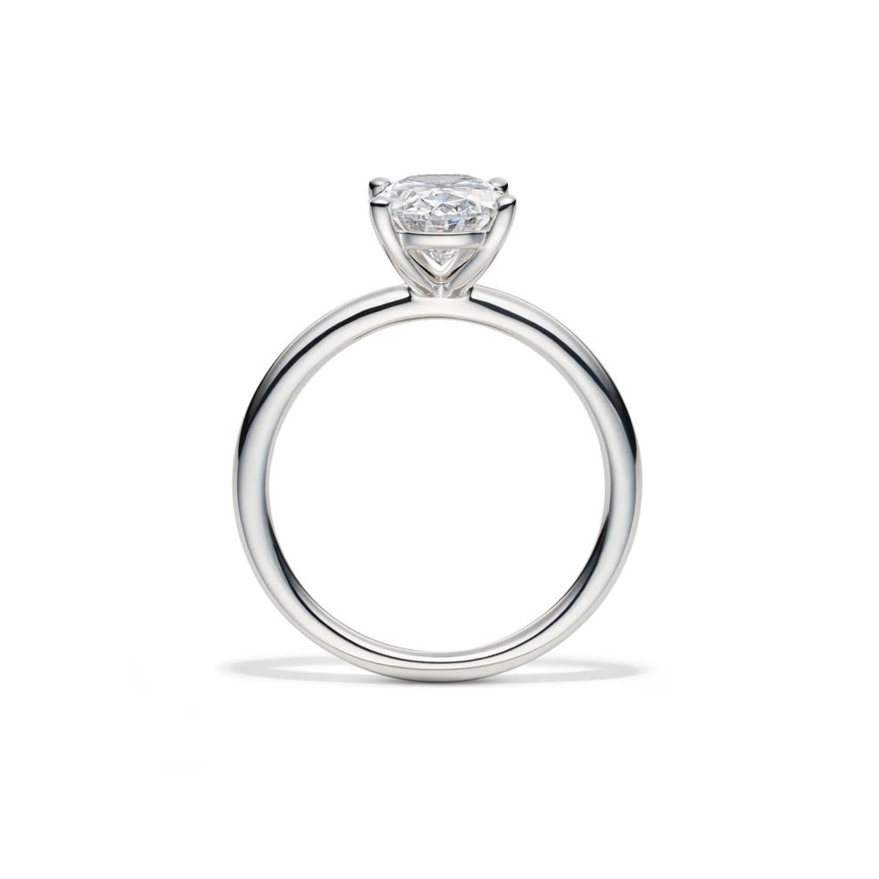 Lab Grown Diamond Oval Solitaire Engagement Ring in Platinum (2 ct.) – Image 2 of 4