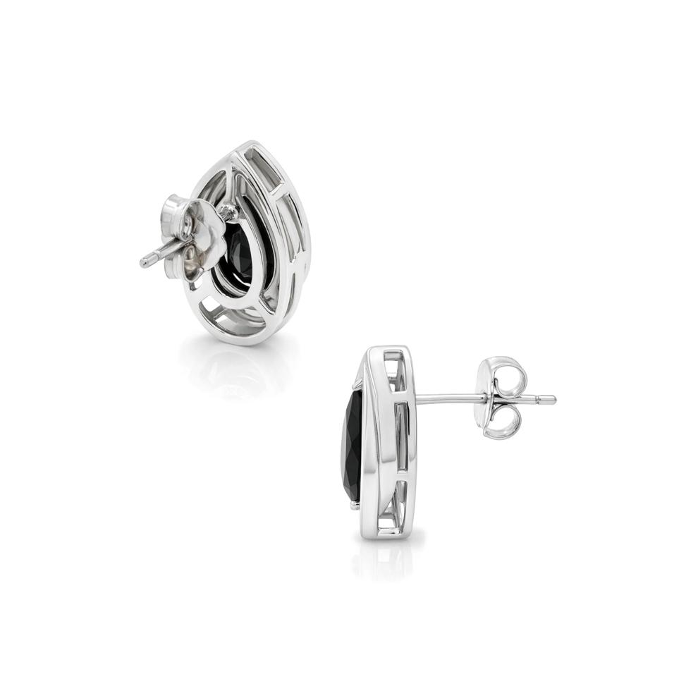 Onyx Interlaced Stud Earrings in Sterling Silver – Image 2 of 2