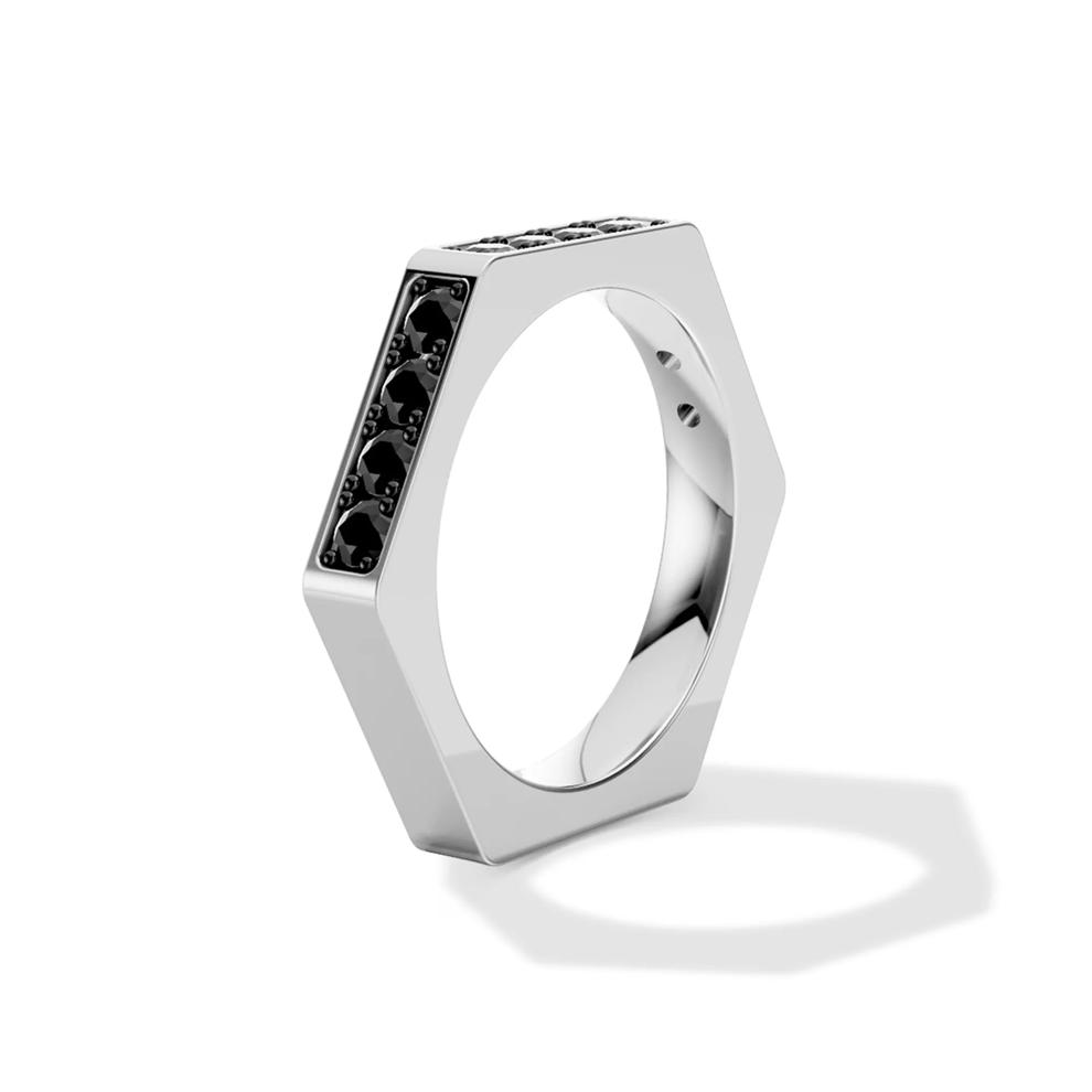 Men's Black Lab Grown Diamond Thin Band in Sterling Silver (7/8 ct. tw.) – Image 3 of 4