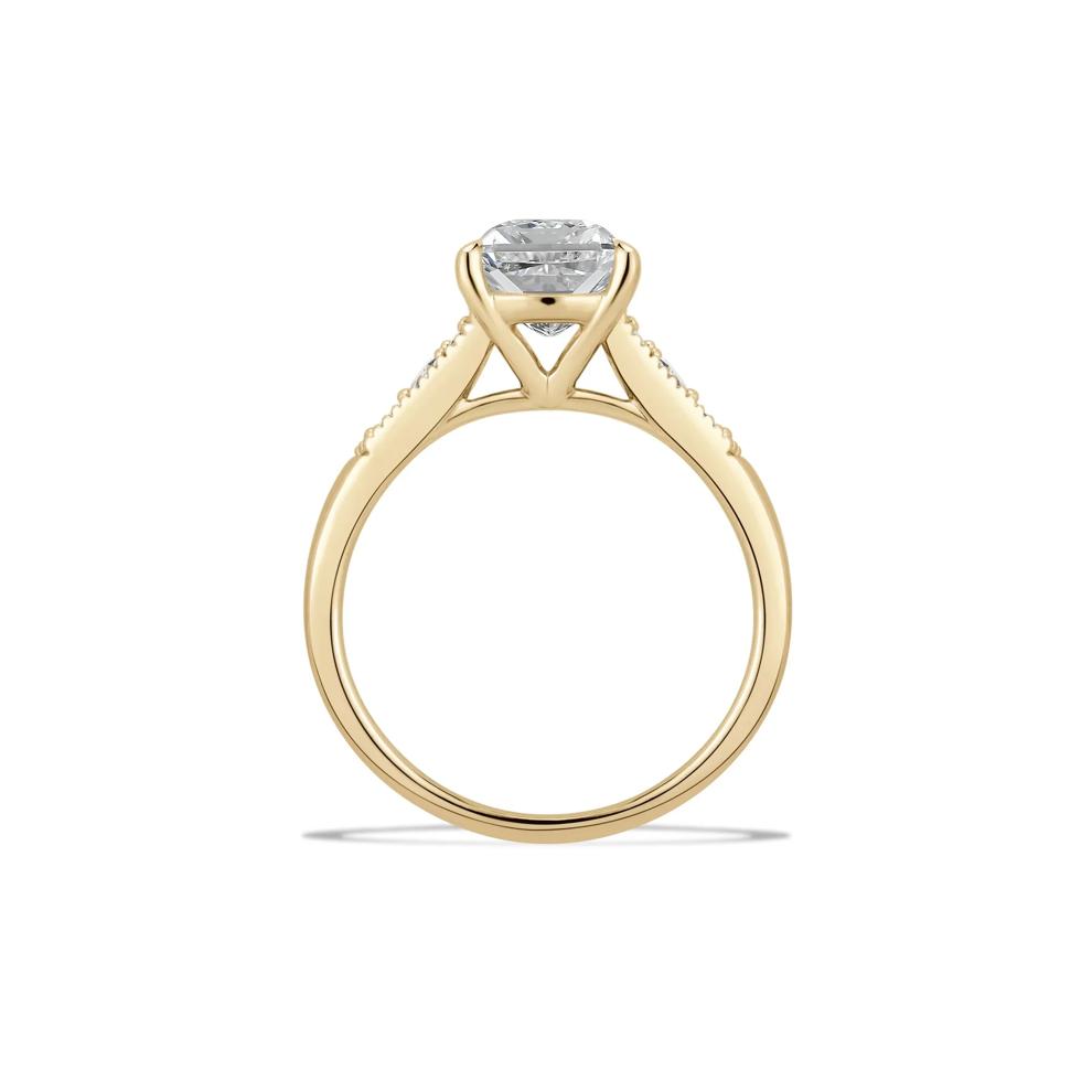 Lab Grown Diamond Elongated Cushion Engagement Ring in 14K Yellow Gold (4 1/4 ct. tw.) – Image 3 of 4