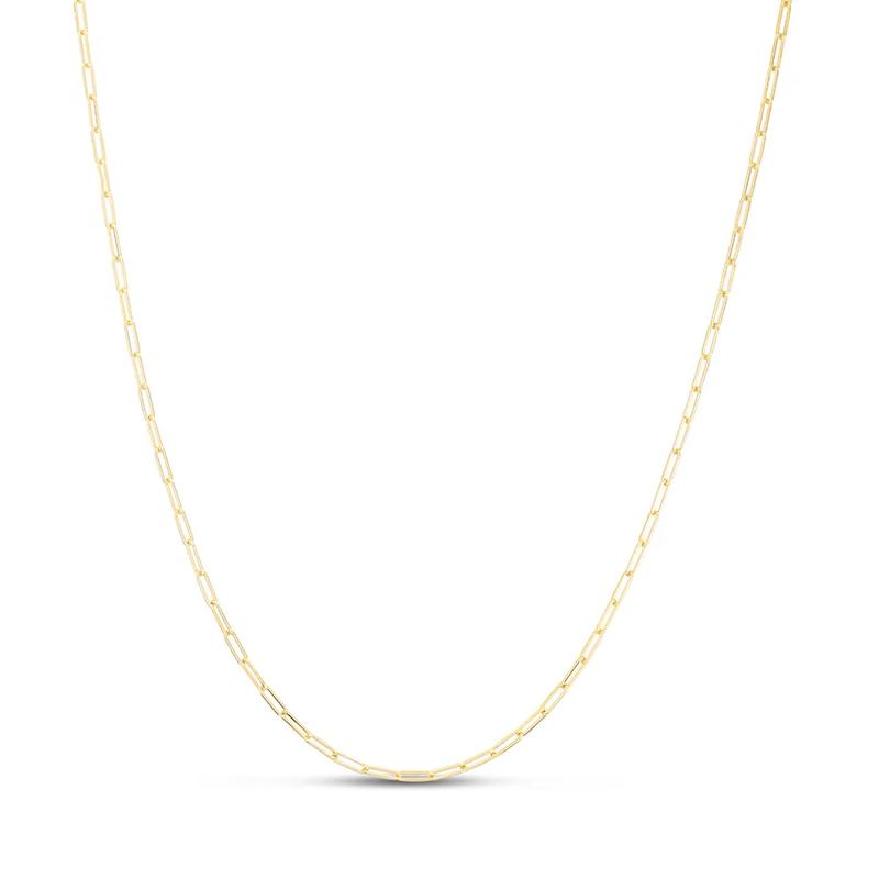 Adjustable Paperclip Chain Necklace in 14K Yellow Gold, 1.5mm, 22&rdquo; – Image 1 of 4
