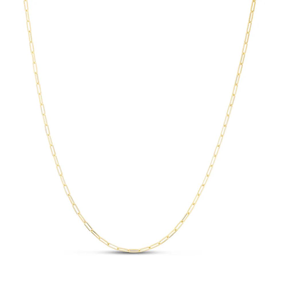 Adjustable Paperclip Chain Necklace in 14K Yellow Gold, 1.5mm, 22&rdquo; – Image 1 of 4