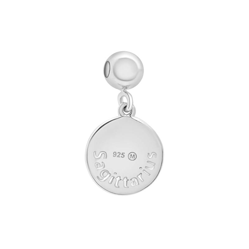 Sagittarius Zodiac Disc Bead Charm in Sterling Silver – Image 3 of 3