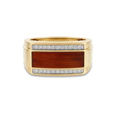 Men's Gemstone & Diamond Ring in 10K Yellow Gold