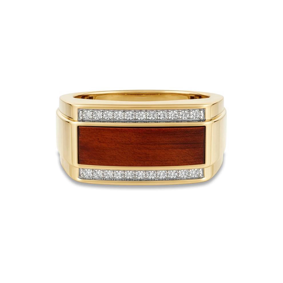 Men's Gemstone &amp; Diamond Ring in 10K Yellow Gold – Image 1 of 4