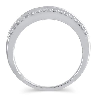 Blue Sapphire & Diamond Anniversary Band in 14K White Gold (5/8 ct. tw.)