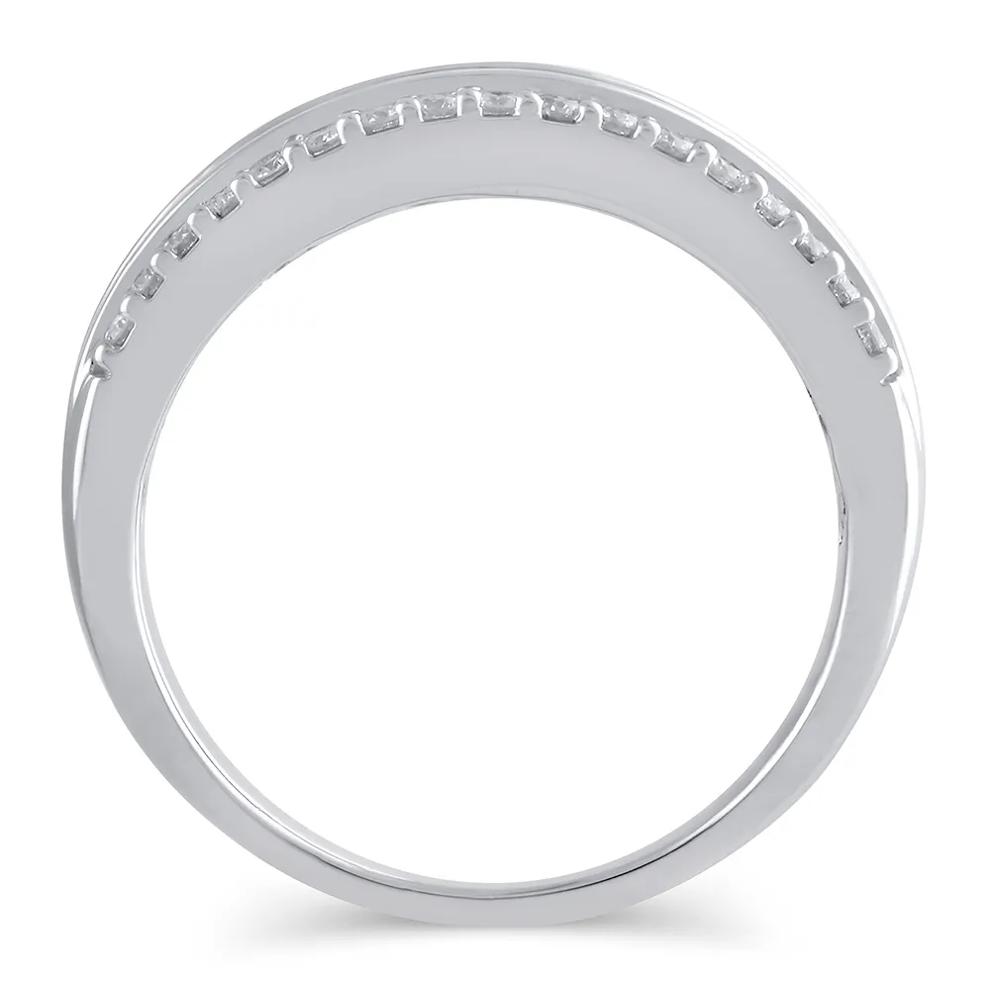 Blue Sapphire &amp; Diamond Anniversary Band in 14K White Gold (5/8 ct. tw.) – Image 1 of 4