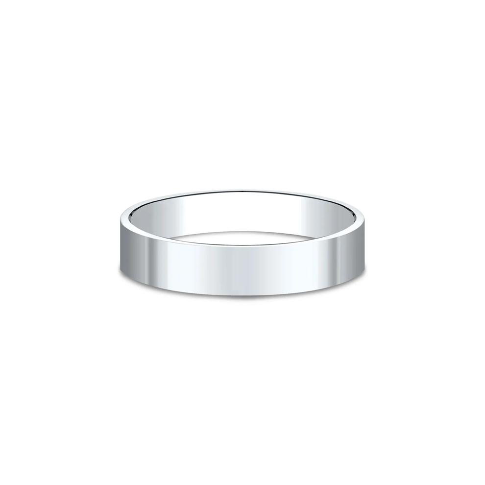 Flat Plain Wedding Band in 14K White Gold, 4MM – Image 1 of 3