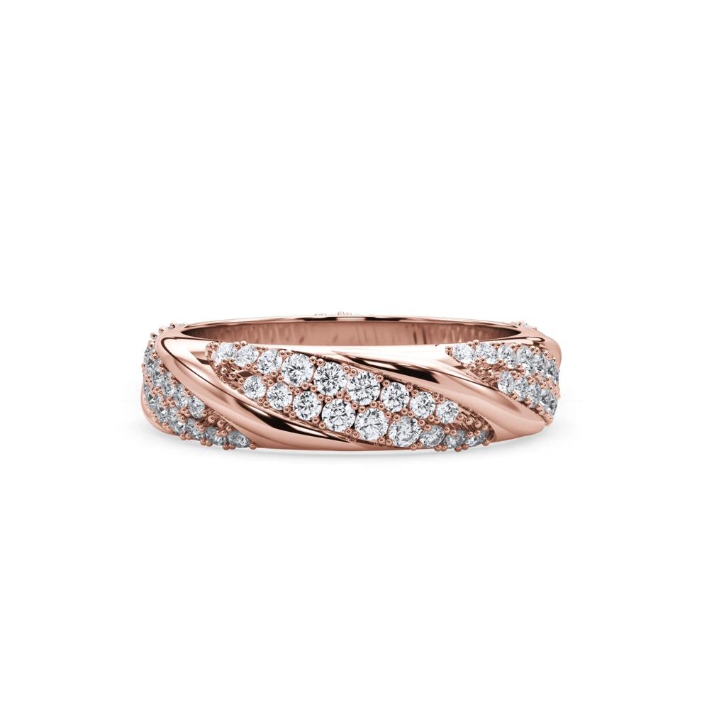 Diamond High Polish Twisted Eternity Band in 14K Rose Gold (7/8 ct. tw.) – Image 1 of 4