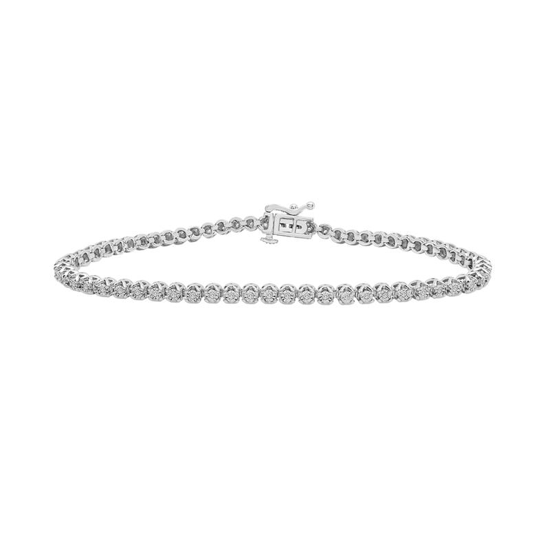 Diamond Link Bracelet in 10K White Gold &#40;1/4 ct. tw.&#41; – Image 1 of 1