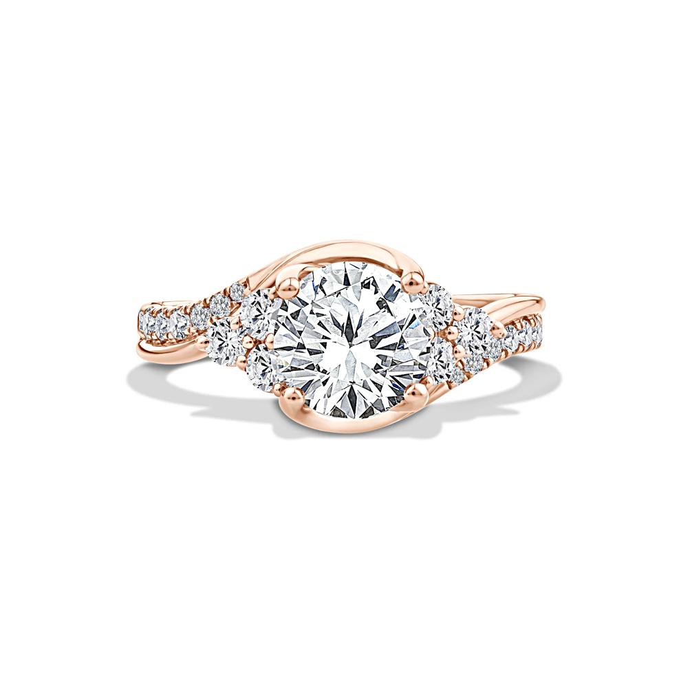 Lab Grown Diamond Round Center Engagement Ring in 10K Rose Gold (2 ct. tw.) – Image 1 of 4
