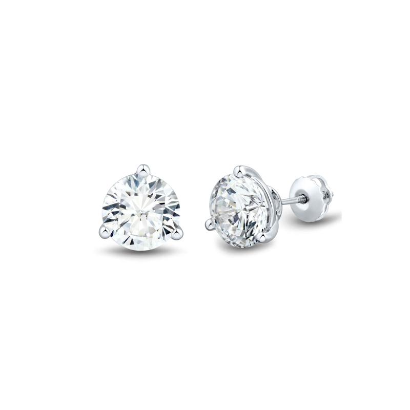 Lab Grown Diamond Round Martini Stud Earrings in 14K White Gold &#40;5 ct. tw.&#41; – Image 2 of 2