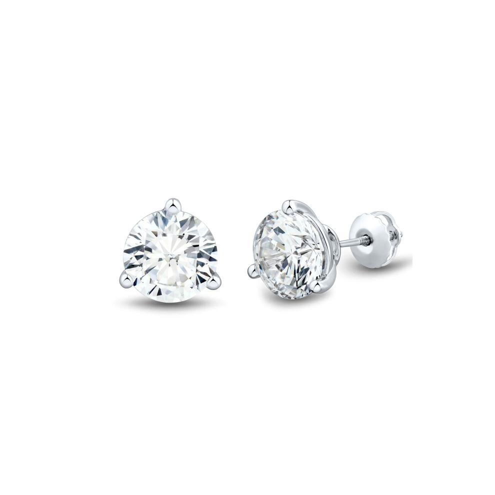 Lab Grown Diamond Round Martini Stud Earrings in 14K White Gold (5 ct. tw.) – Image 2 of 2