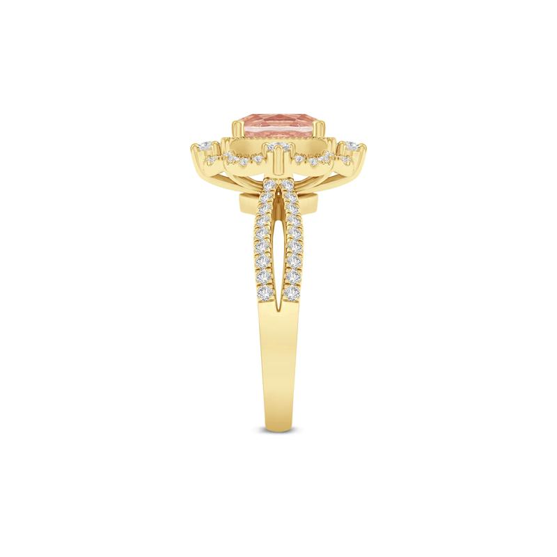 Paulette Morganite &amp; Diamond Engagement Ring in 14K Yellow Gold &#40;1/2 ct. tw.&#41;  – Image 3 of 3