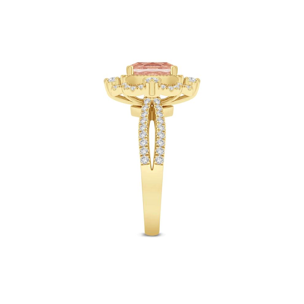 Paulette Morganite &amp; Diamond Engagement Ring in 14K Yellow Gold (1/2 ct. tw.)  – Image 3 of 3