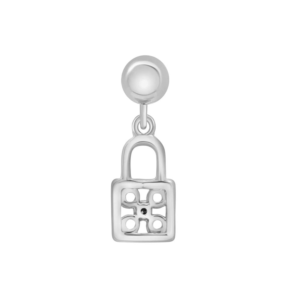 Diamond Accent Padlock Bead Charm in Sterling Silver – Image 3 of 3