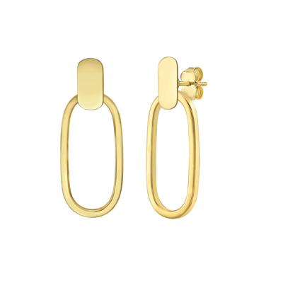 Paperclip Stud & Earring Jacket Drop Earrings in 14K Yellow Gold
