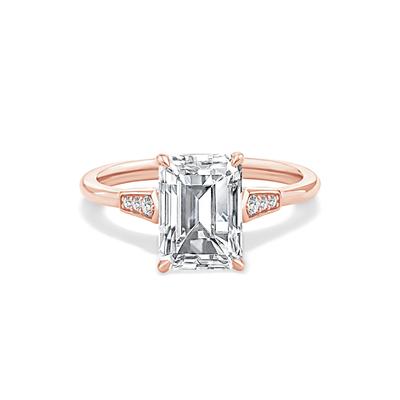 Lab Grown Diamond Emerald-Cut Engagement Ring in 14K Rose Gold (3 ct. tw.)