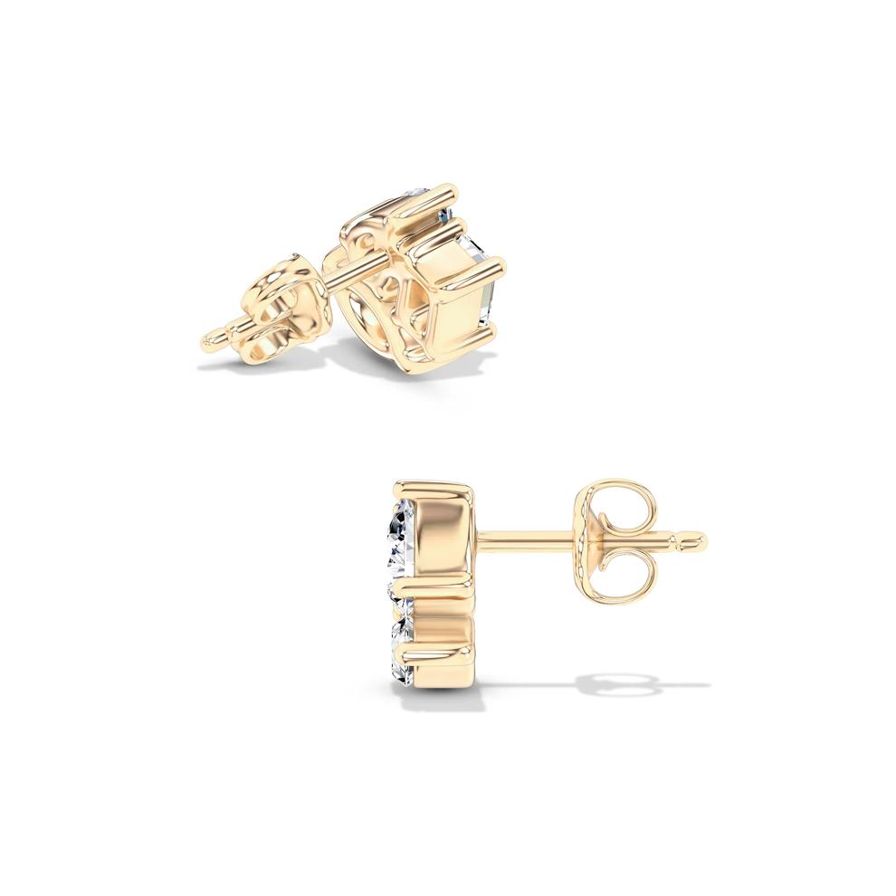 Lab Grown Diamond Mixed Shape Stud Earrings in 14K Yellow Gold (1/2 ct. tw.) – Image 2 of 2