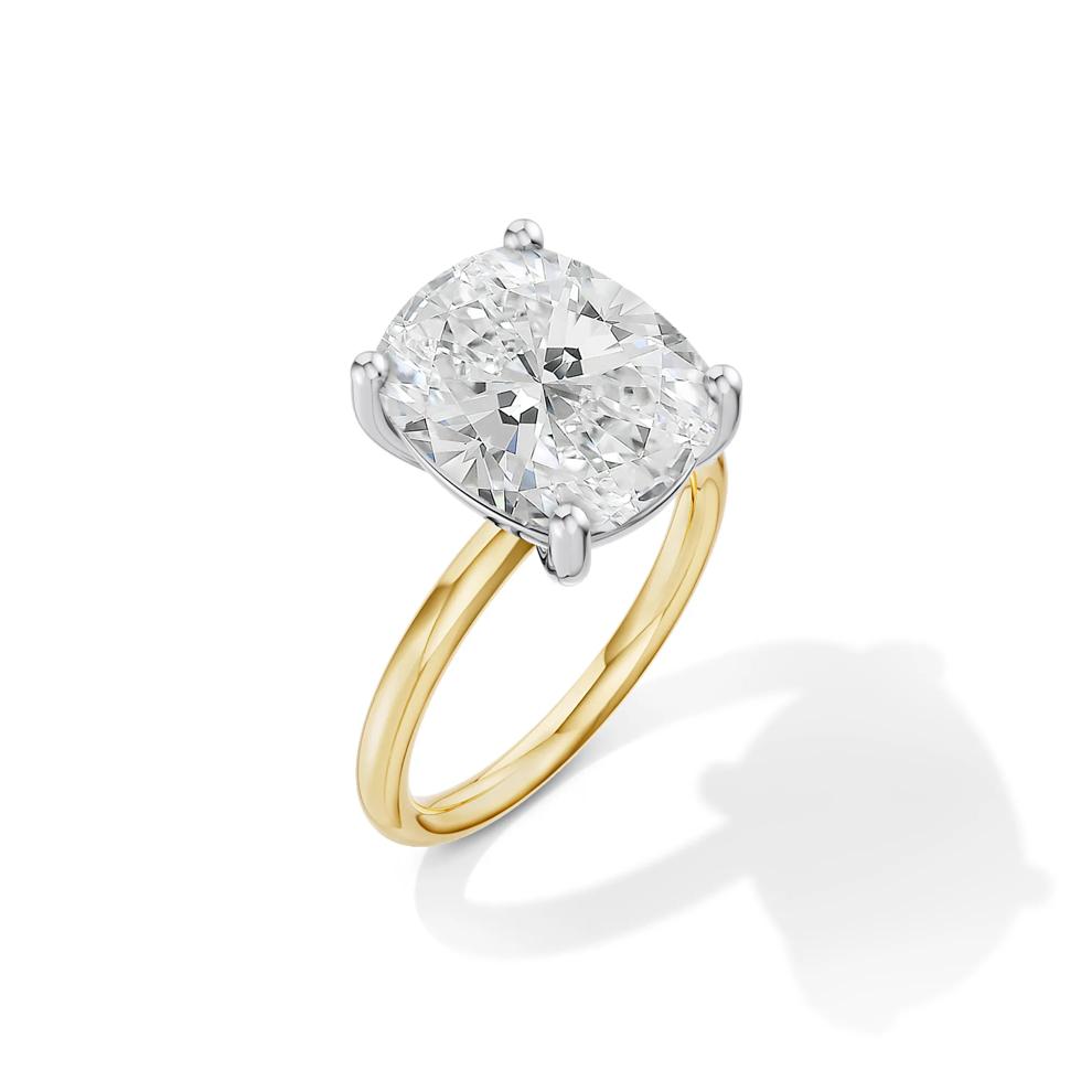 Lab Grown Diamond Elongated Cushion-Cut Engagement Ring in 14K Yellow and White Gold (6 ct. tw.) – Image 4 of 4